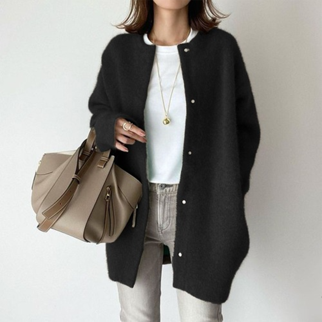 Damen Strickjacke | offen mit definierten Schultern