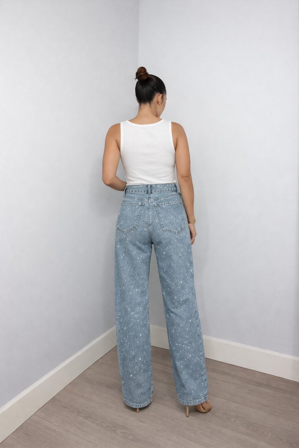 Damen Jeans | Hohe Taille mit geraden Linien und Detailakzenten