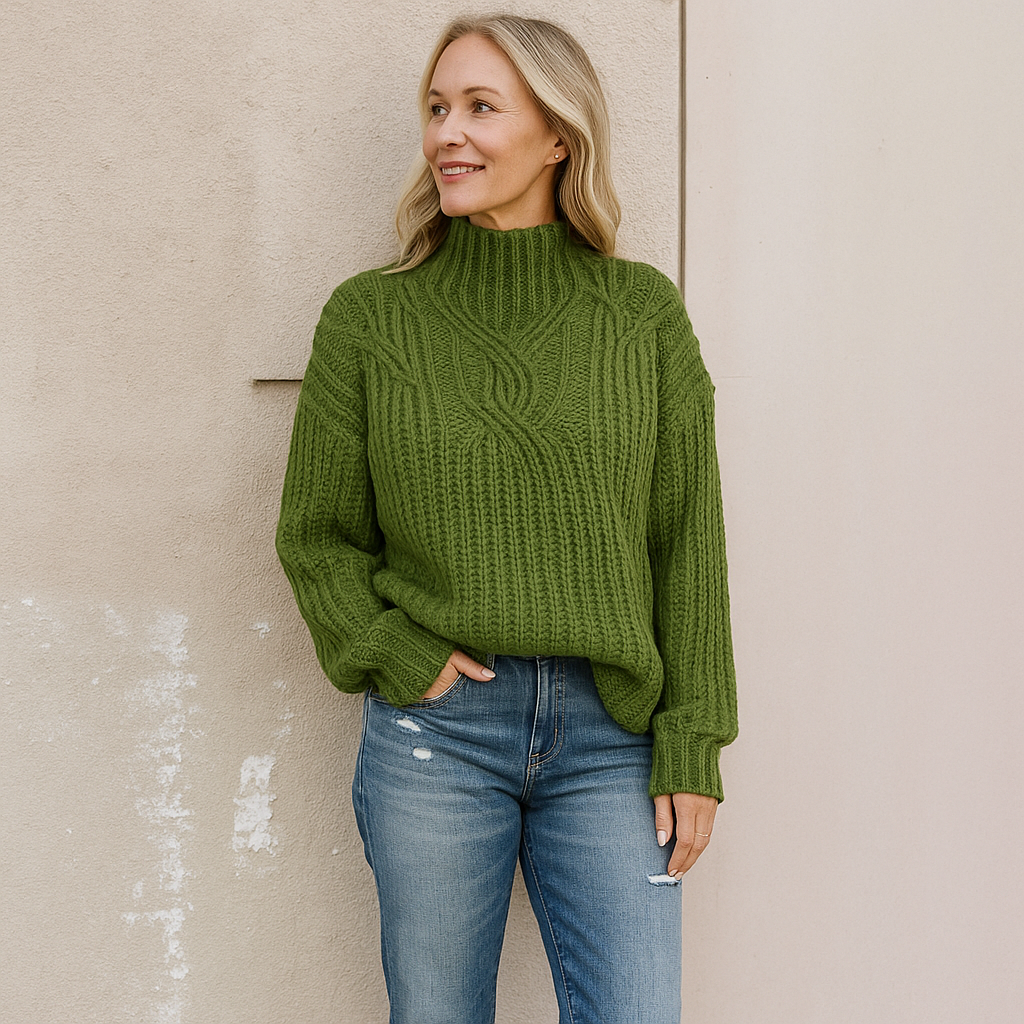 Damen Strickpullover | Warmer moderner Pullover für kalte Tage