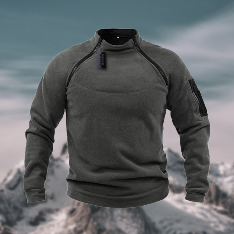 Herren Pullover | mit Schulterreißverschluss und Stehkragen