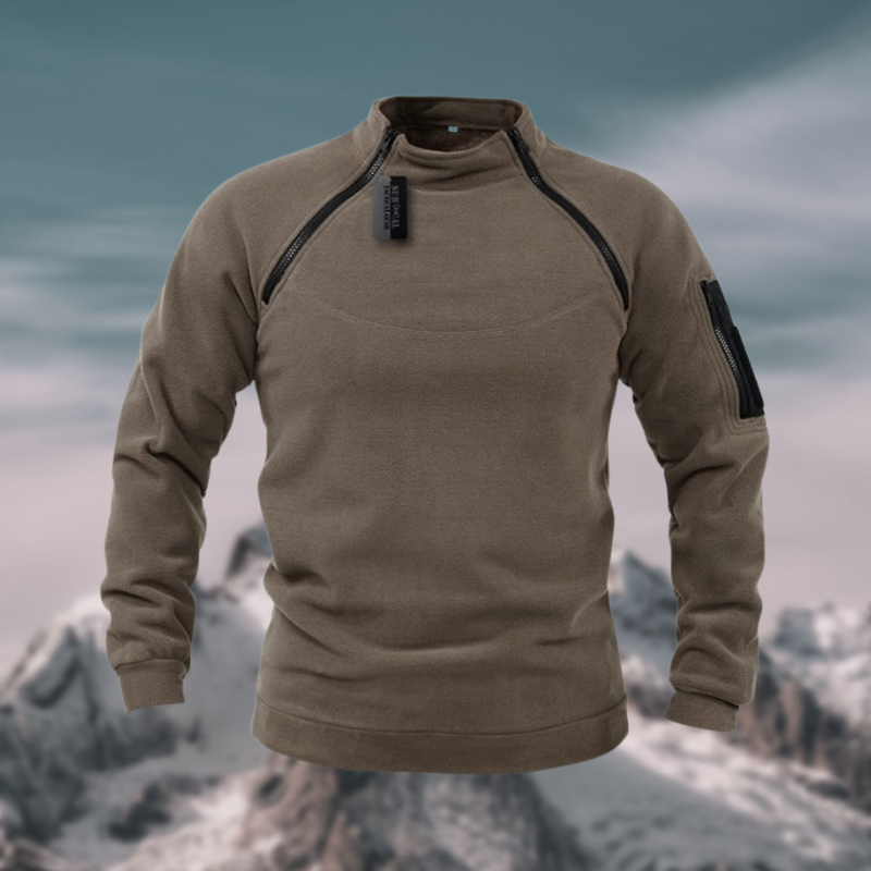 Herren Pullover | mit Schulterreißverschluss und Stehkragen