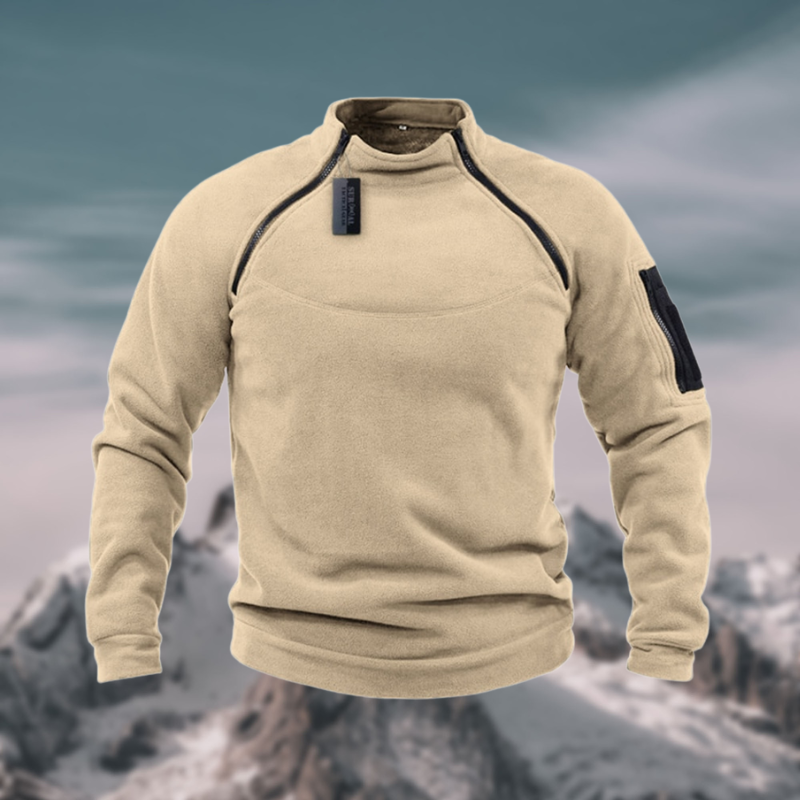 Herren Pullover | mit Schulterreißverschluss und Stehkragen