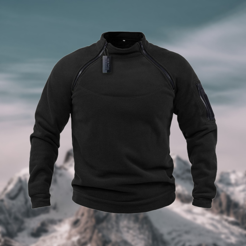 Herren Pullover | mit Schulterreißverschluss und Stehkragen