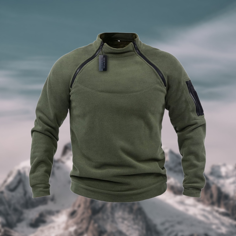 Herren Pullover | mit Schulterreißverschluss und Stehkragen
