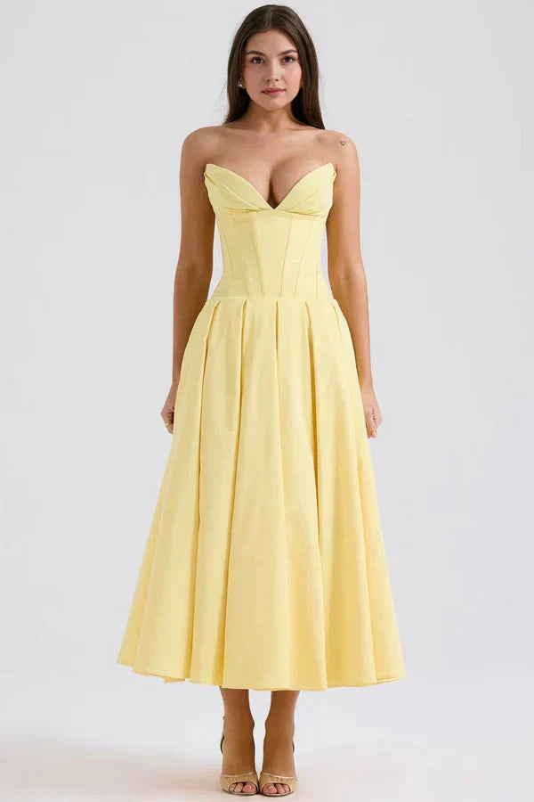 Damenkleid | Trägerlose Ausführung und mittlere Länge