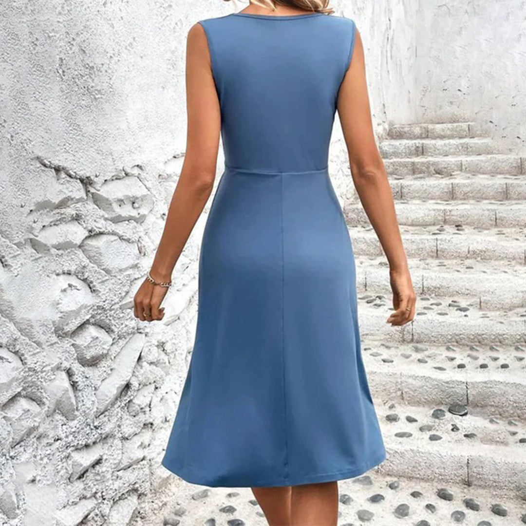 Damen Kleid | V-Ausschnitt und ärmellose Ausführung