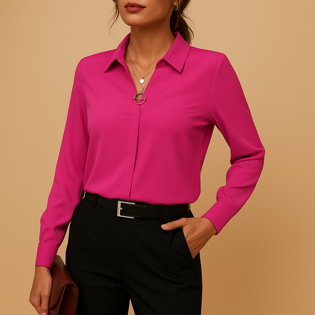 Damen-Bluse mit schlichtem Design | Alltagstauglich