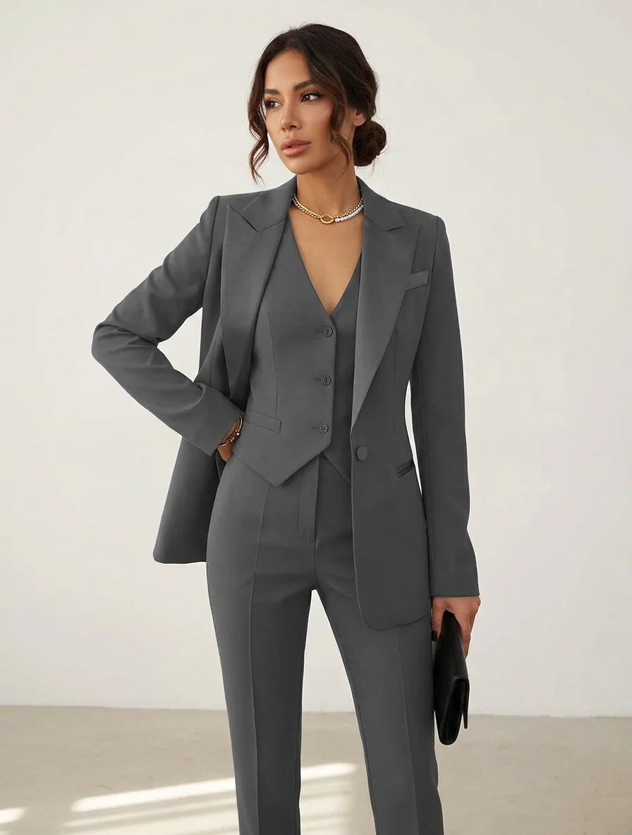 Damen Set | Blazer mit Weste und langer Hose