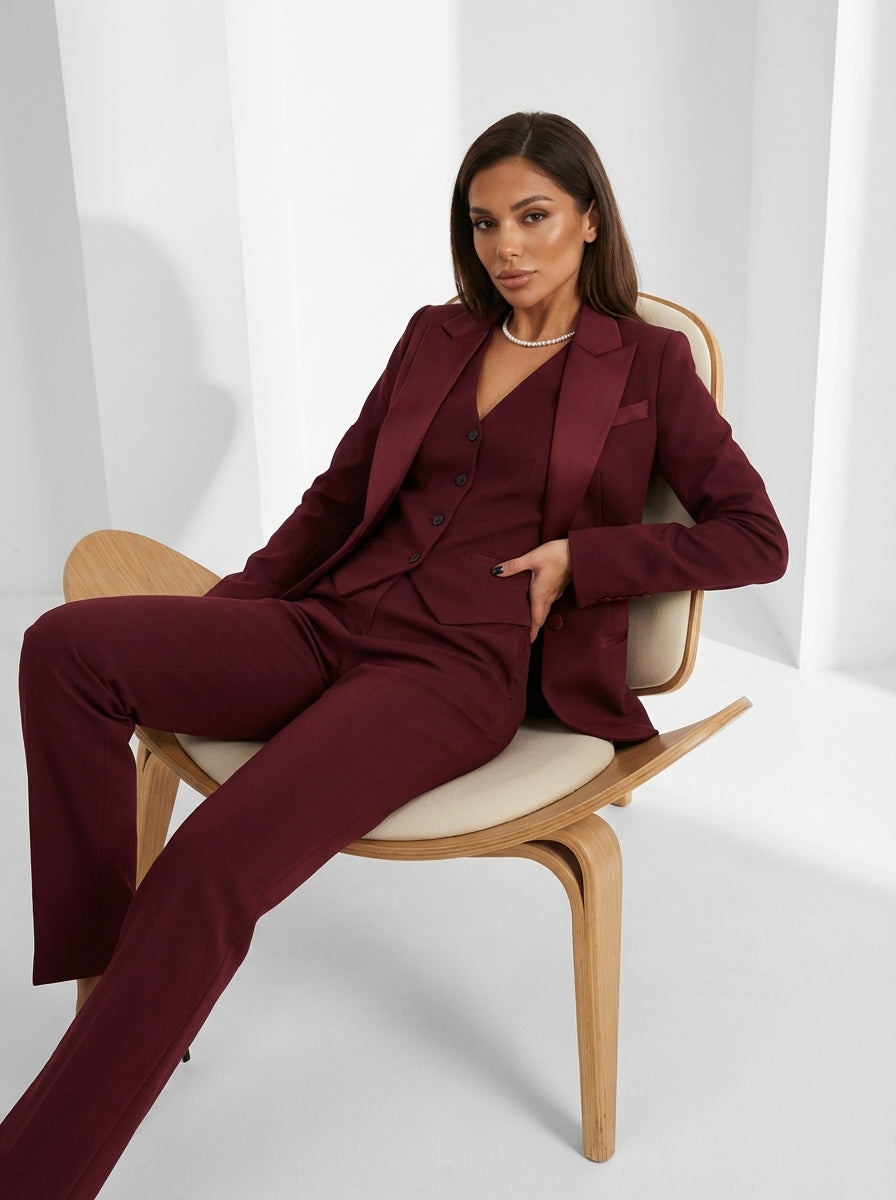 Damen Set | Blazer mit Weste und langer Hose