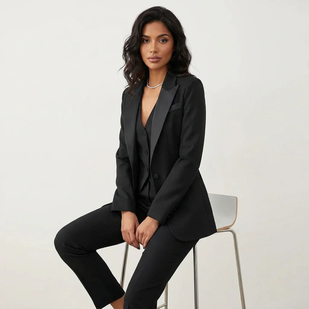 Damen Set | Blazer mit Weste und langer Hose