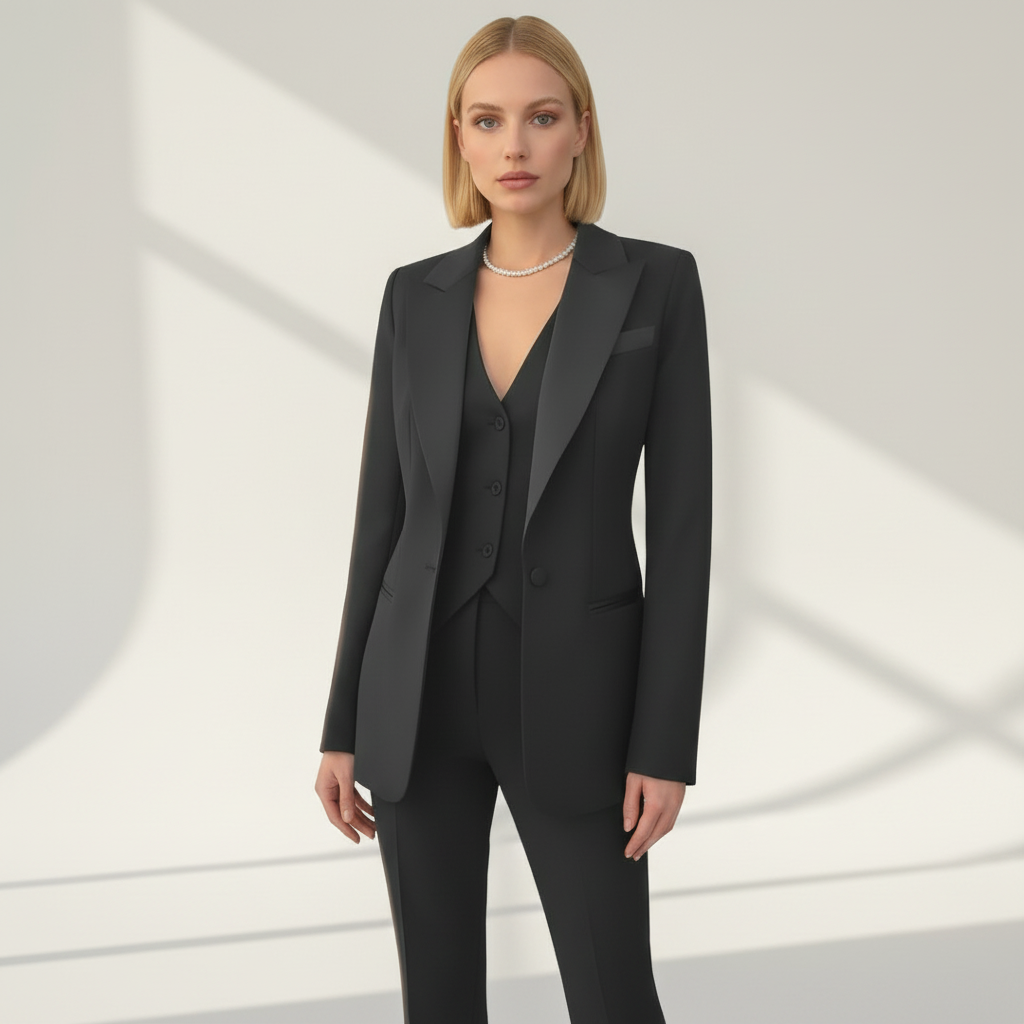 Damen Set | Blazer mit Weste und langer Hose
