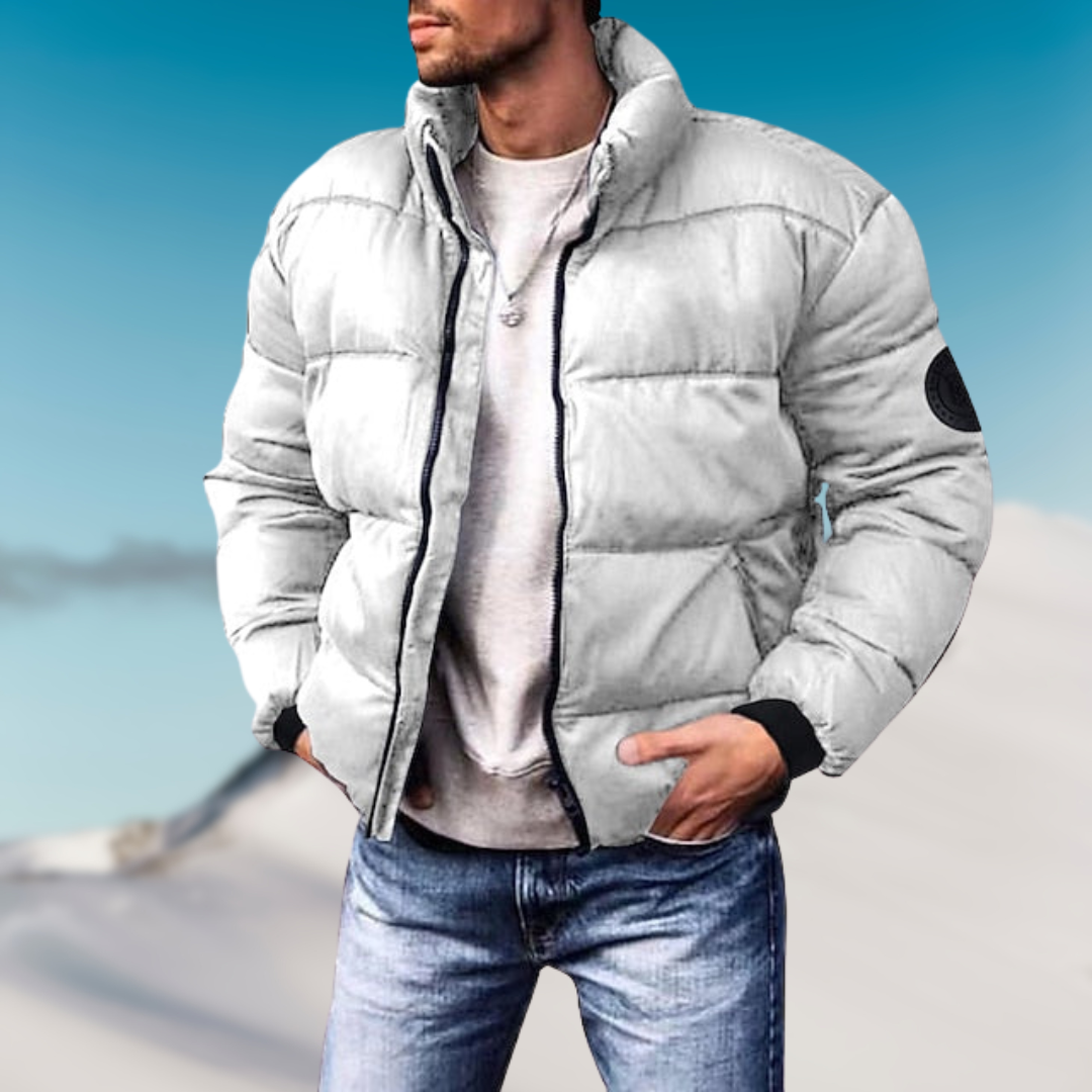 Herren-Pufferjacke mit glatter oberfläche | klare linienführung