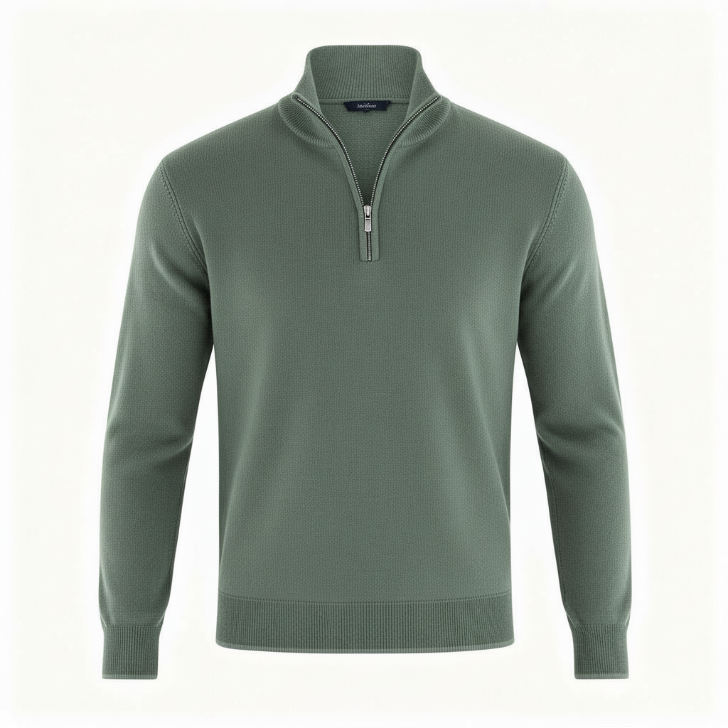 Herren Pullover | V-Ausschnitt mit Reißverschlussdetail