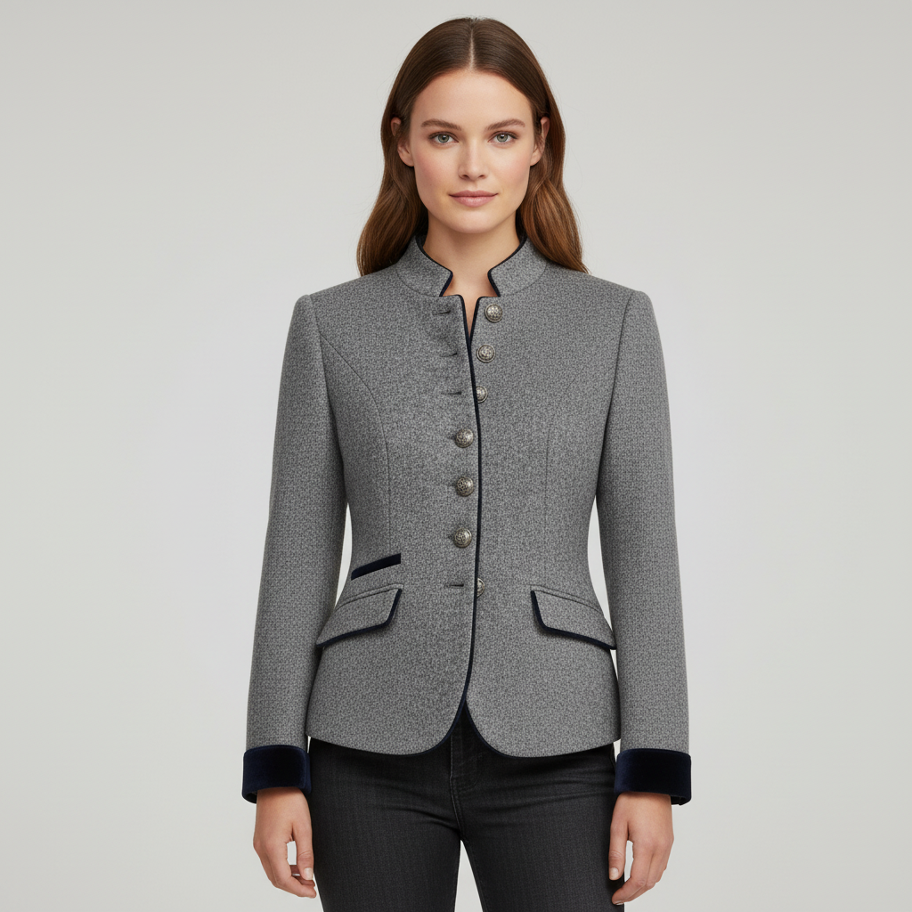 Damen Jacke | kastig geschnittene Jacke mit Mehrknopfverschluss