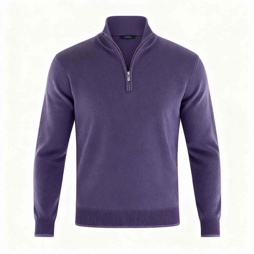 Herren Pullover | V-Ausschnitt mit Reißverschlussdetail
