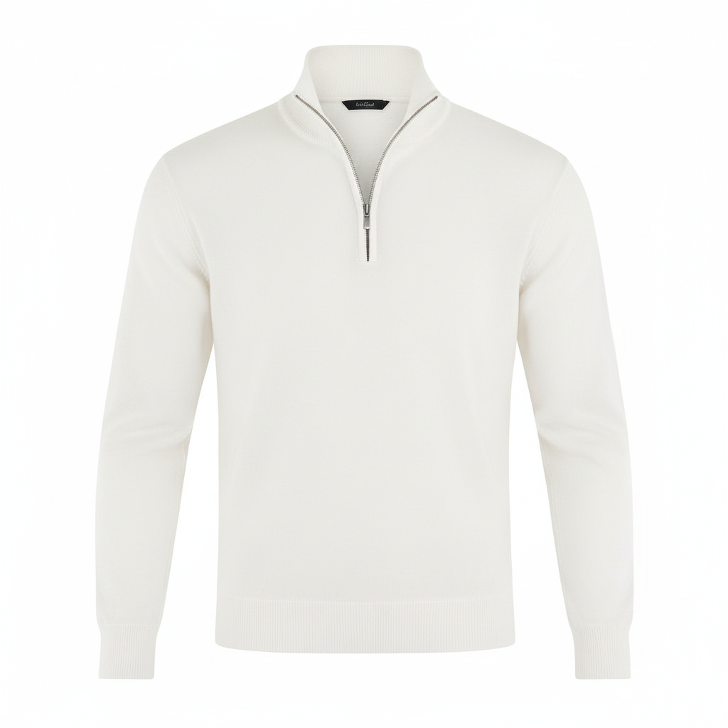 Herren Pullover | V-Ausschnitt mit Reißverschlussdetail