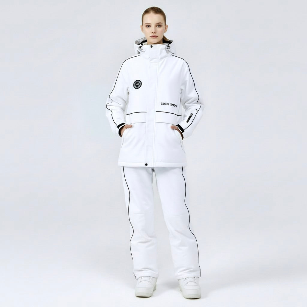 Unisex Skianzug Set | Weißer Zweiteiler für Winteraktivitäten