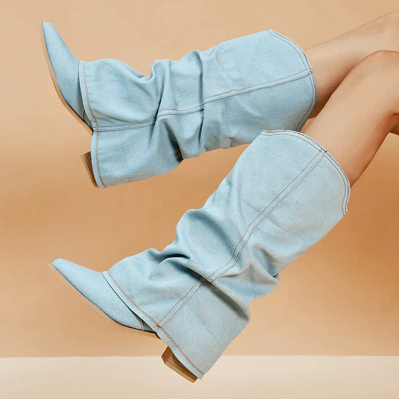 Damenstiefel | Hohe Ausführung mit markanter Schaftform