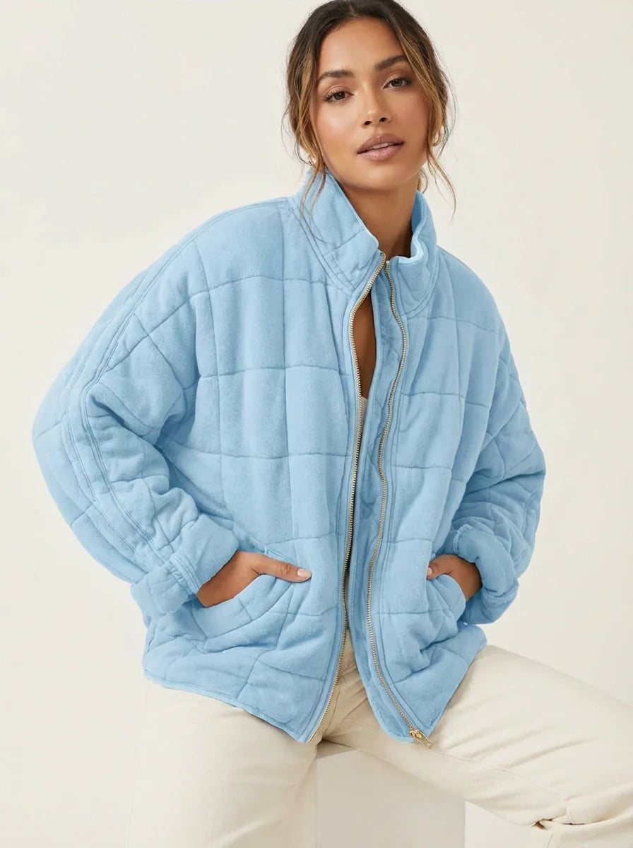 Damen Jacke | Steppnähte mit Frontreißverschluss