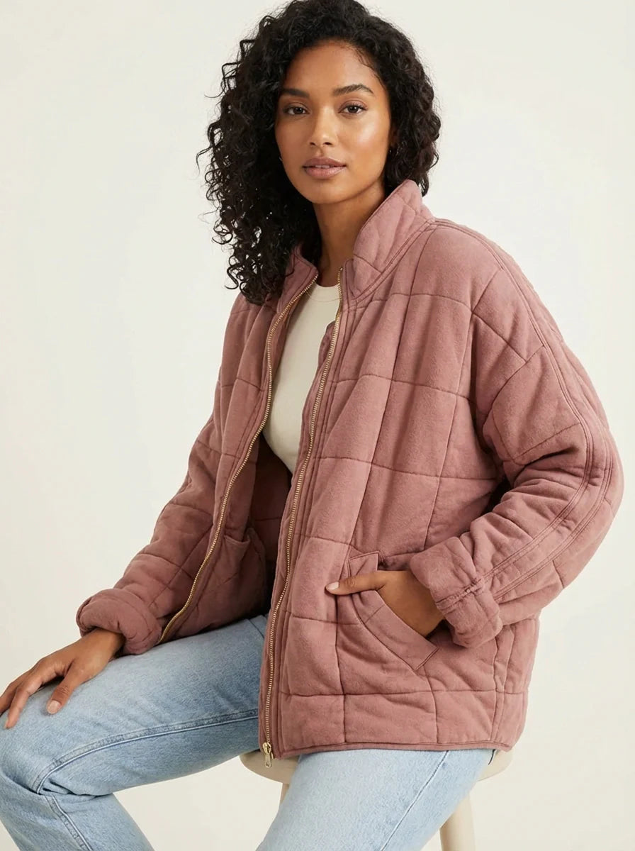 Damen Jacke | Steppnähte mit Frontreißverschluss