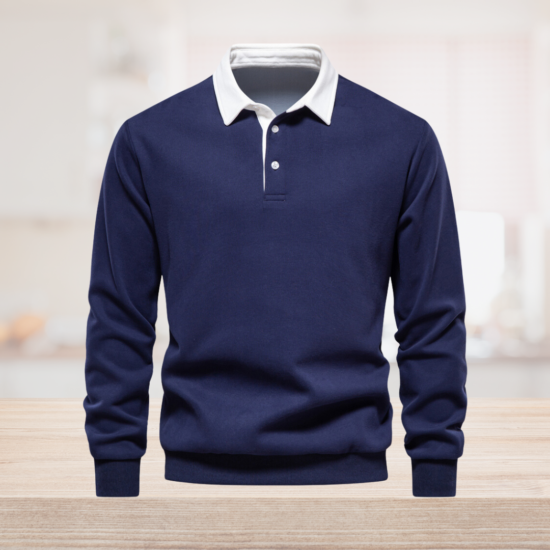 Herren Langarm Polo | gerader Aufbau mit klassischem Kragen