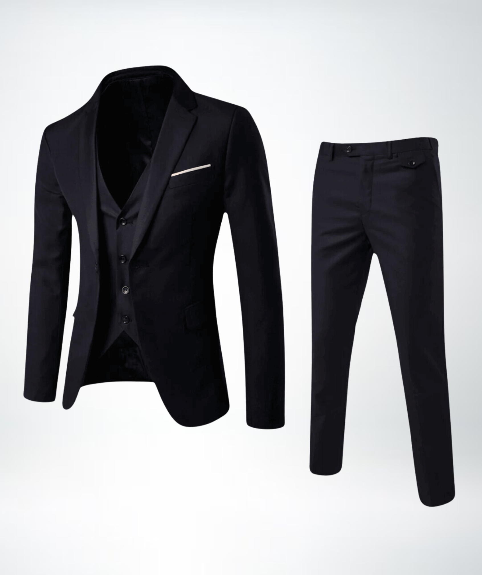 Herren Dreiteiliger Anzug | Taillierte Jacke Weste Hose