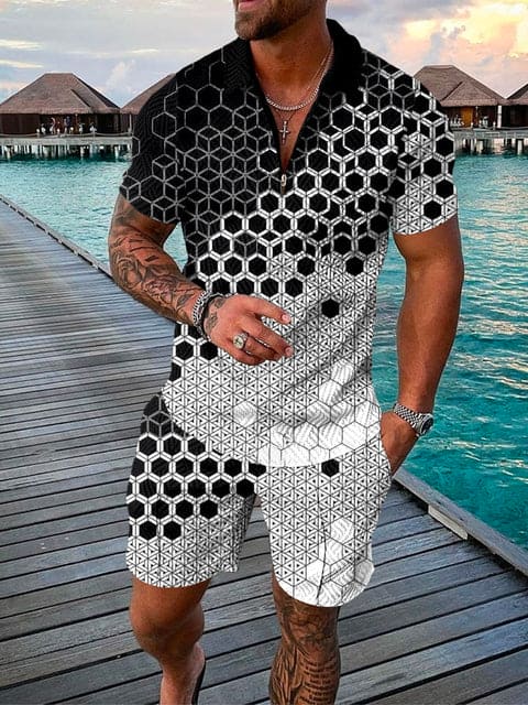 Herren Freizeit-Set | zweiteiliges Outfit mit Aufdruck