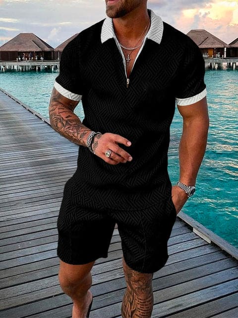Herren Freizeit-Set | zweiteiliges Outfit mit Aufdruck