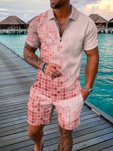 Herren Freizeit-Set | zweiteiliges Outfit mit Aufdruck