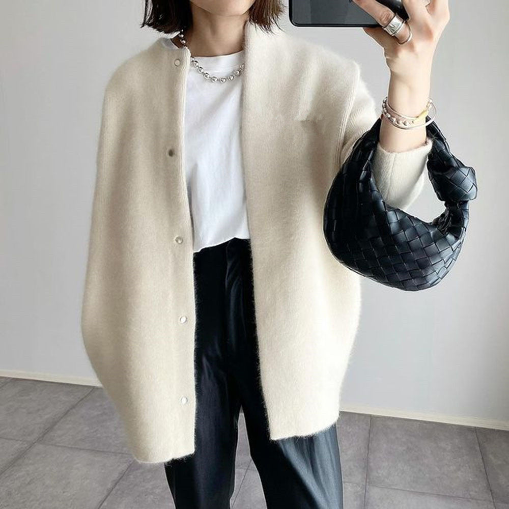Damen Strickjacke | offen mit definierten Schultern