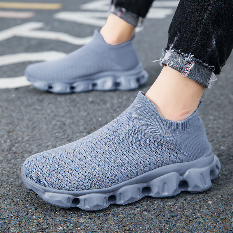 Freizeitschuhe Damen | Elastisches Strickoberteil mit Profilsohle