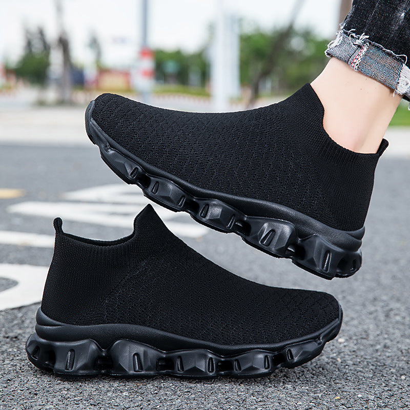 Freizeitschuhe Damen | Elastisches Strickoberteil mit Profilsohle