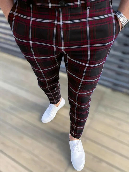 Herren-Hose mit feinem musterbild | klarer linienstil