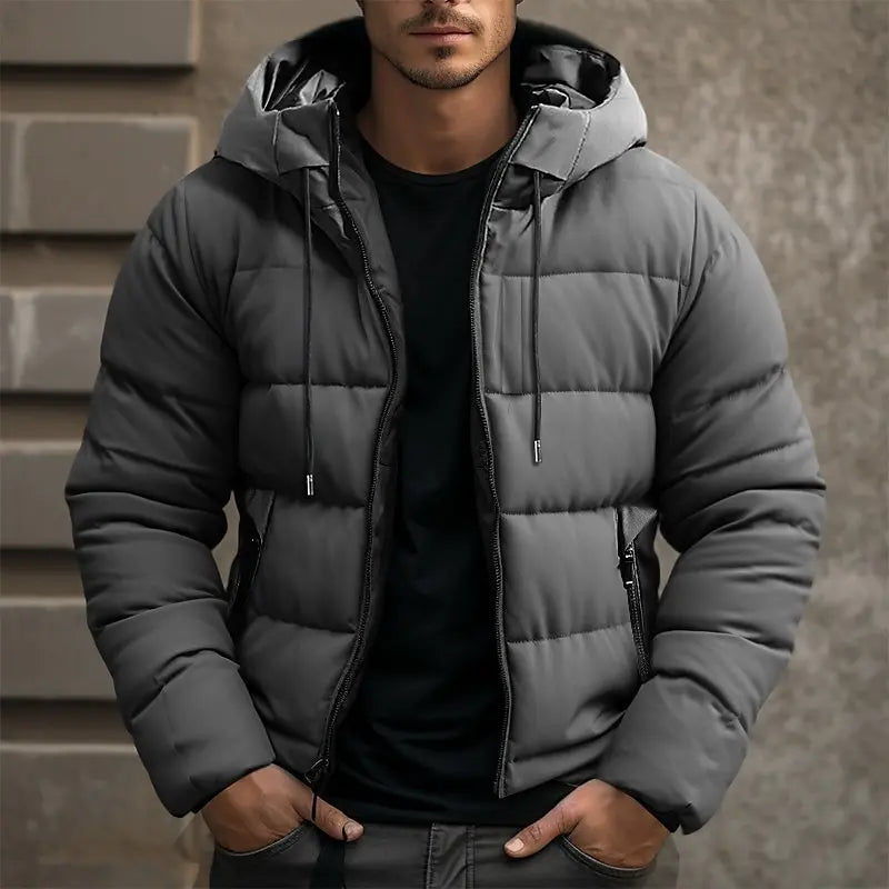 Herren-Winterjacke in Pufferbauweise | voluminöse füllstruktur