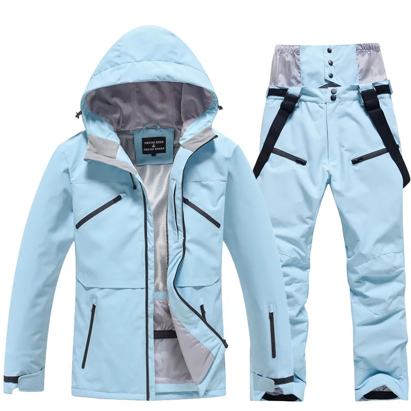 Unisex-Skianzug im zweiteiligen set | winterlicher funktionstil