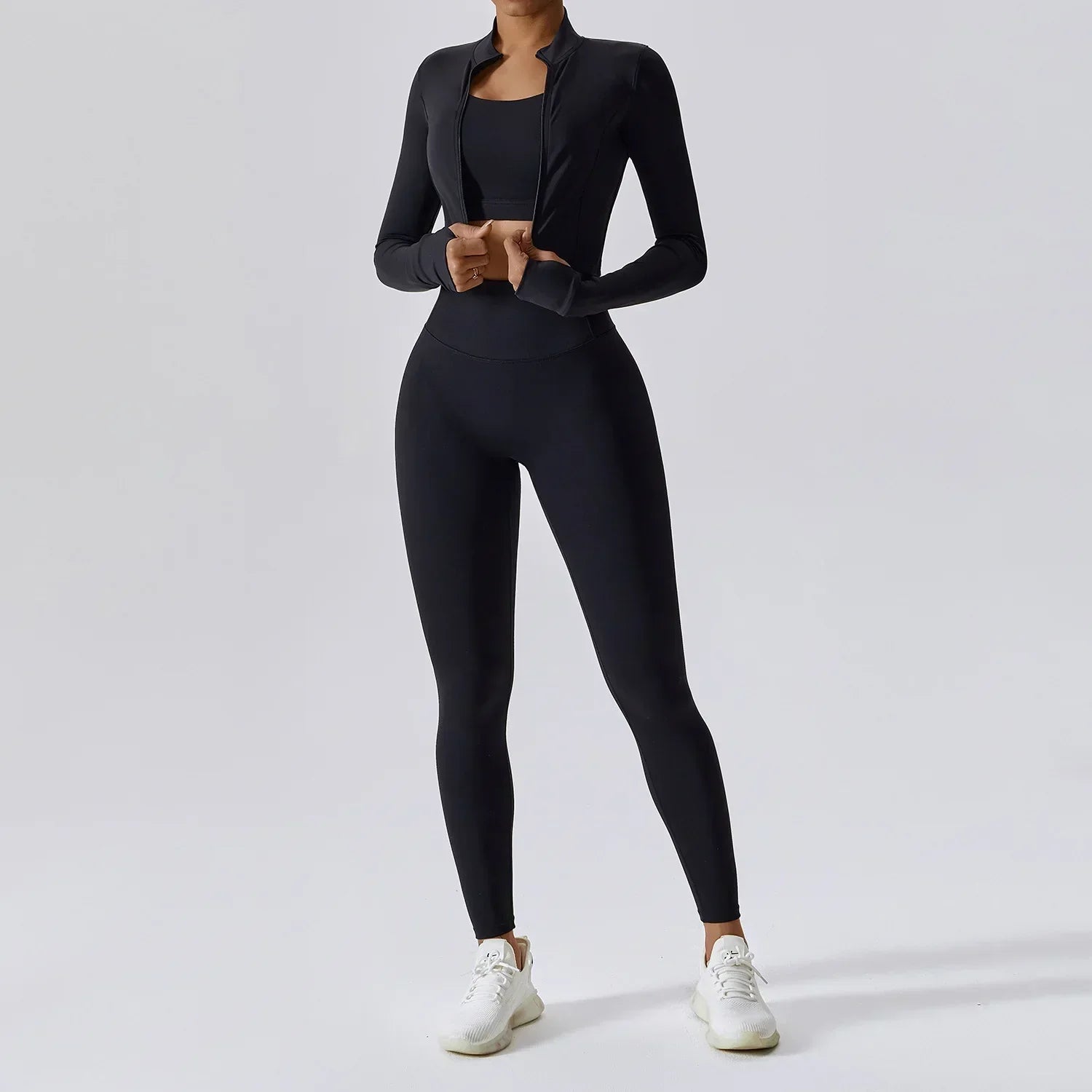 Damen Sportset | Dreiteilige Ausführung mit Weste, Oberteil und Hose
