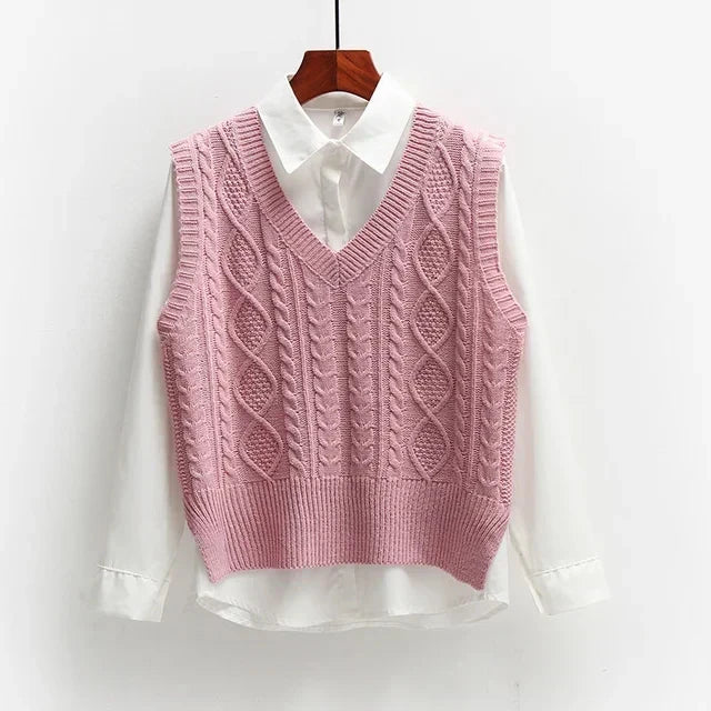 Damen Strickpullover | V-Ausschnitt mit strukturierter Oberfläche