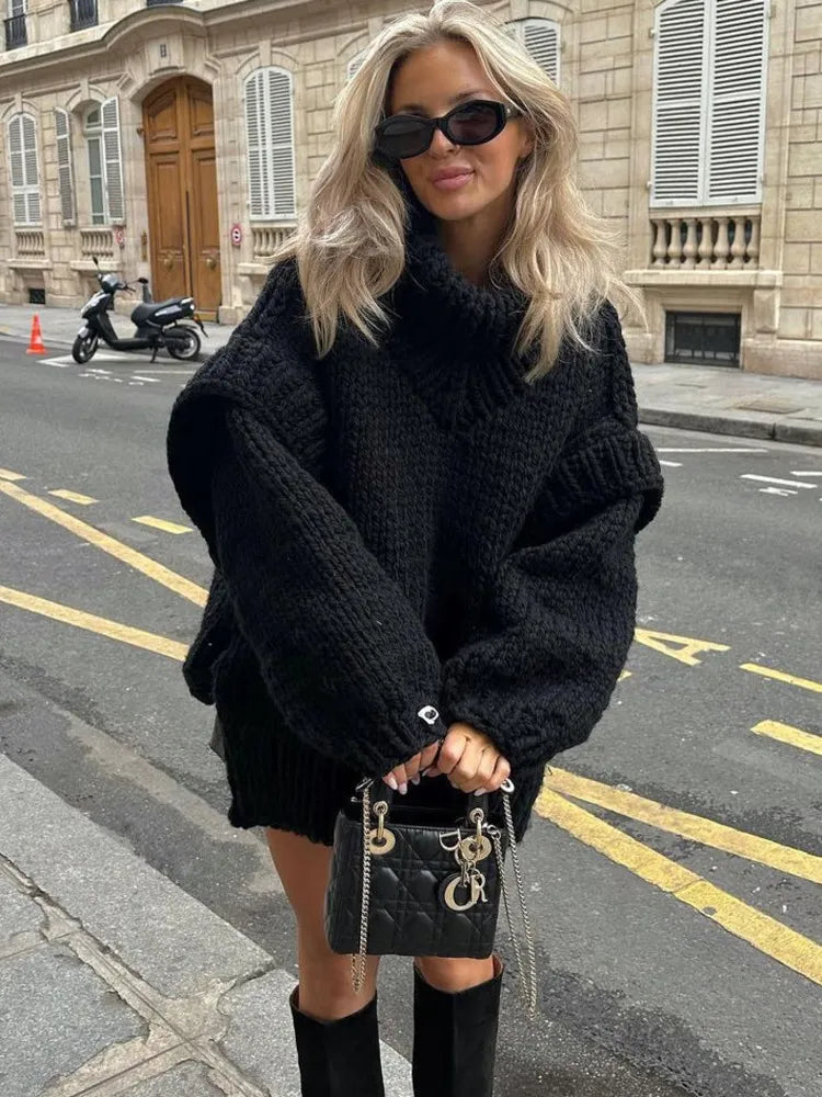 Damenpullover | Oversized Schnitt und weite Krempe