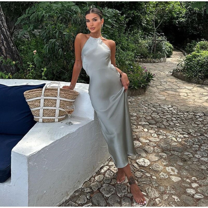 Damen Kleid | Ärmellos mit offenem Rückenteil