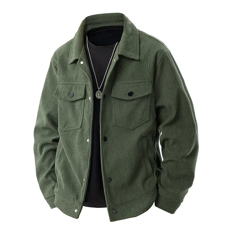 Herren-Cordjacke im langen schnitt | strukturdesign