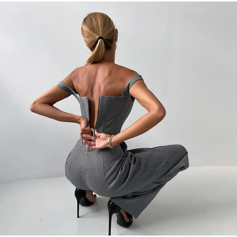 Damen Set | Blazer, Hose und Corset-Top im dreiteiligen Aufbau