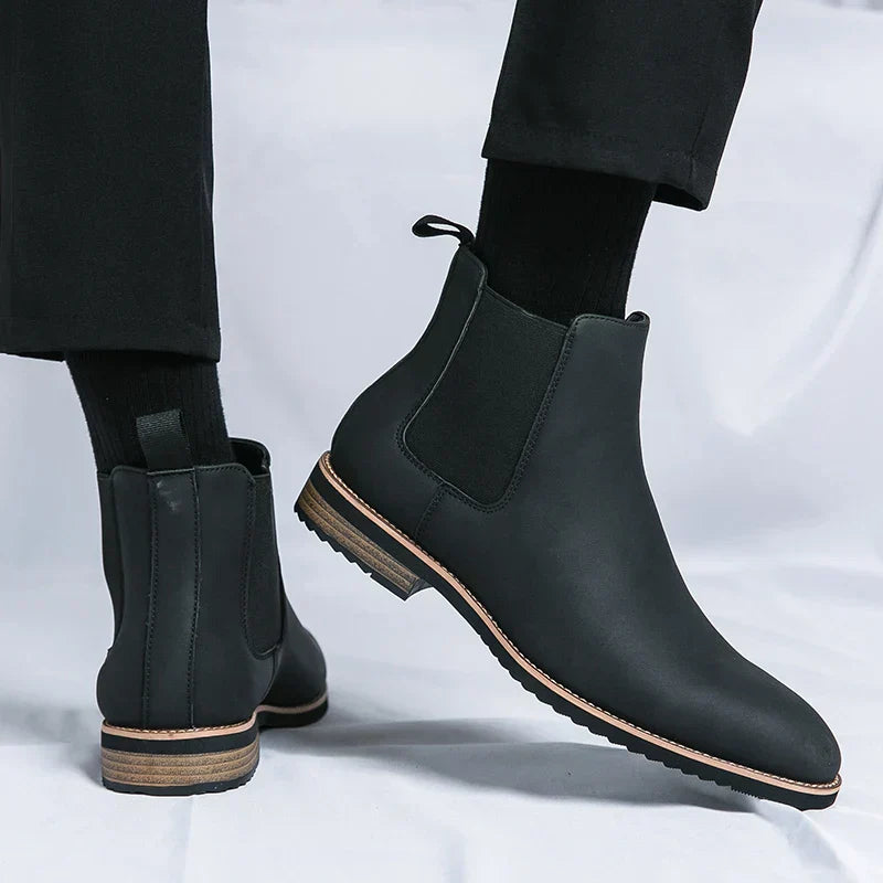 Herrenstiefel | Elastische Seiten Schlupfform über Knöchel