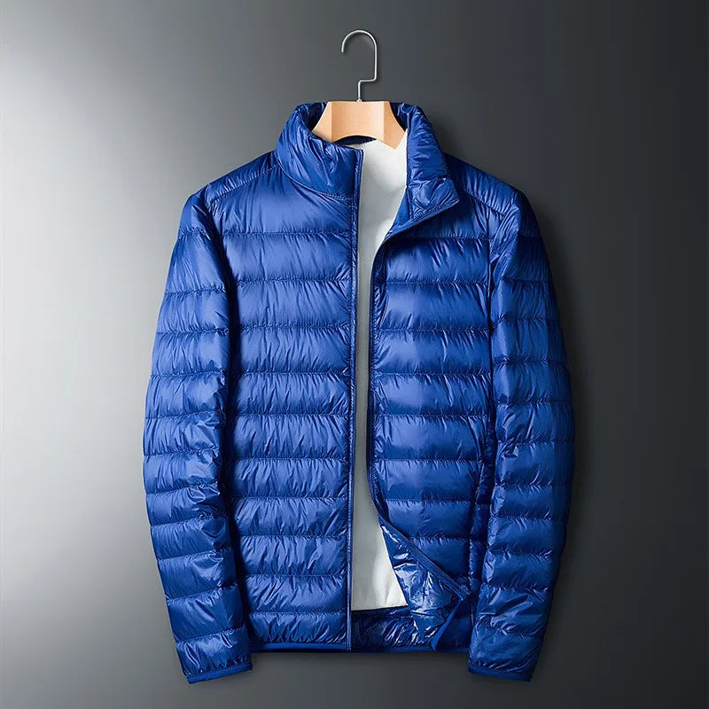 Herren-Daunenjacke mit Stehkragen | durchgehender reißverschluss
