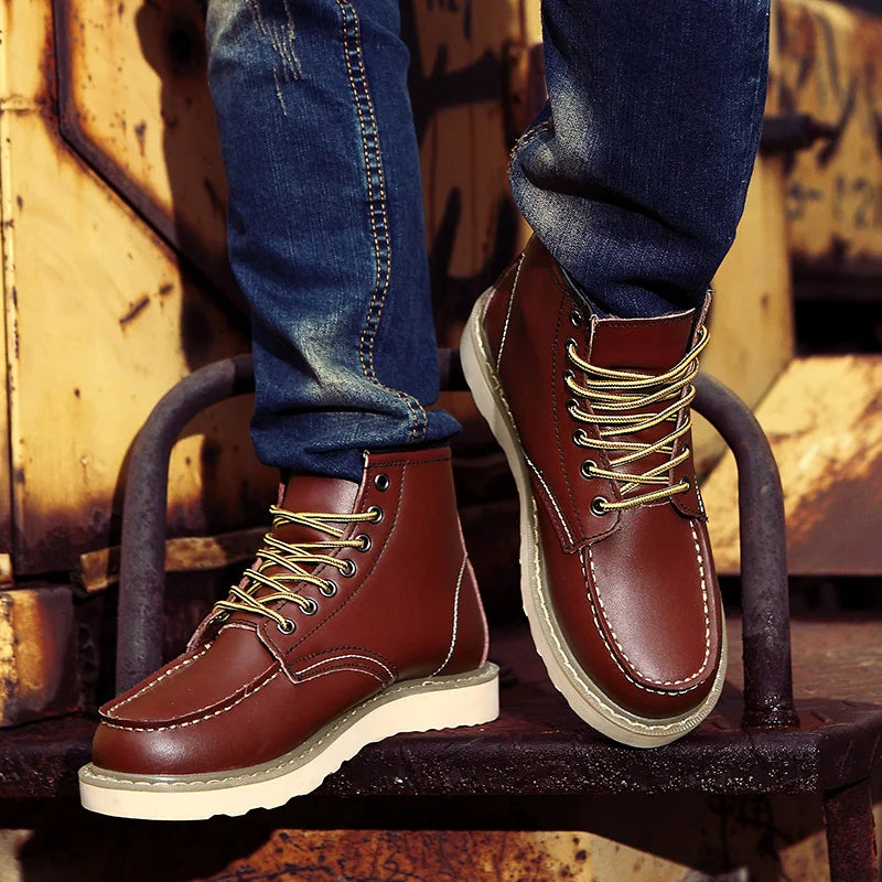 Herren Stiefeletten | Knöchelhöhe mit Schnürung und Profilsohle