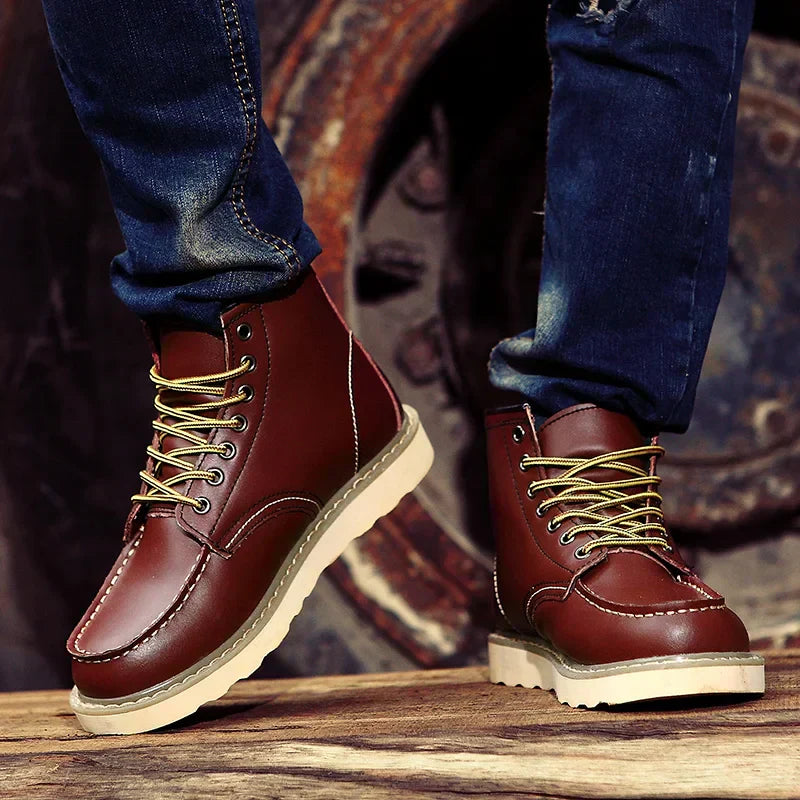 Herren Stiefeletten | Knöchelhöhe mit Schnürung und Profilsohle