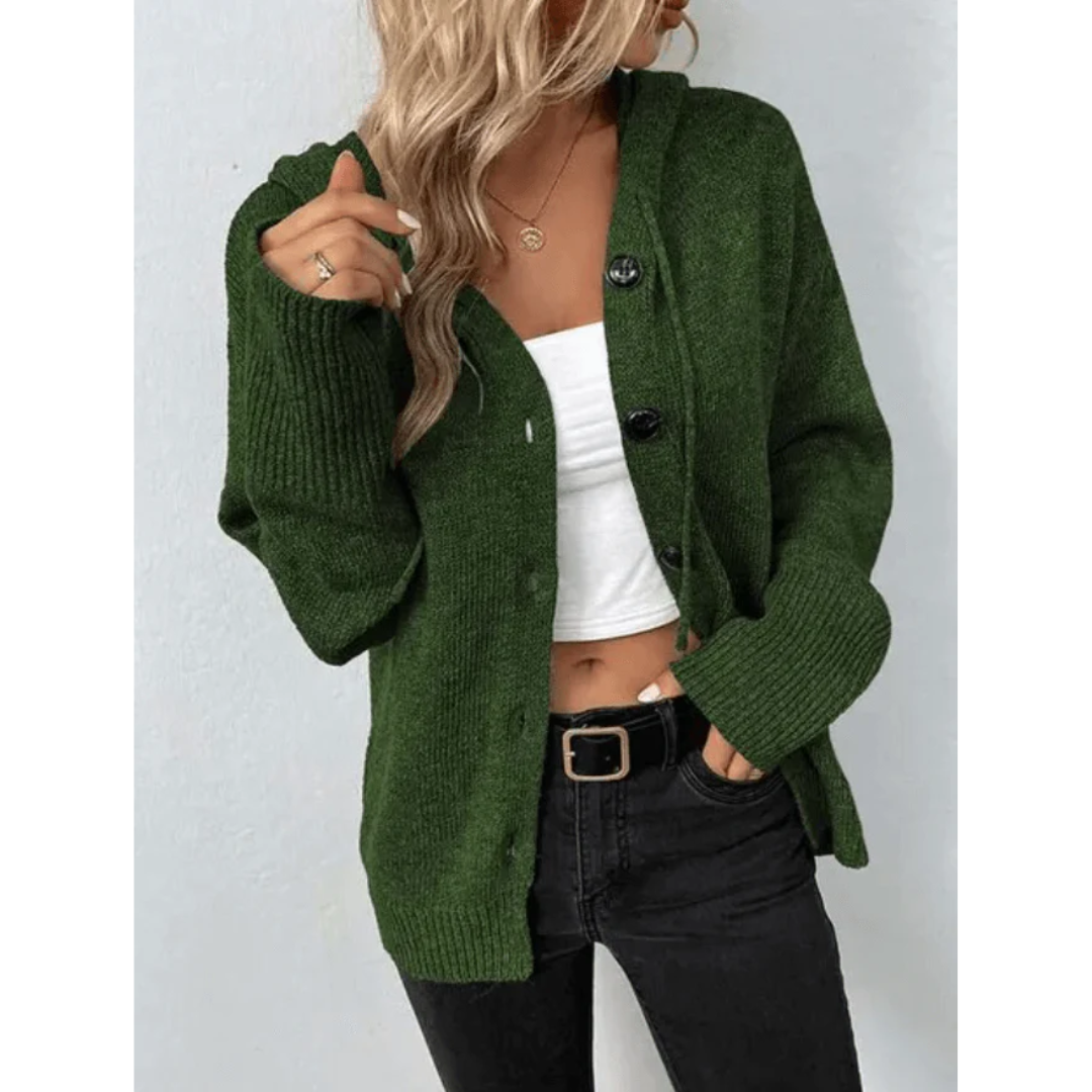 Damen Warme Strickjacke | Knopfjacke