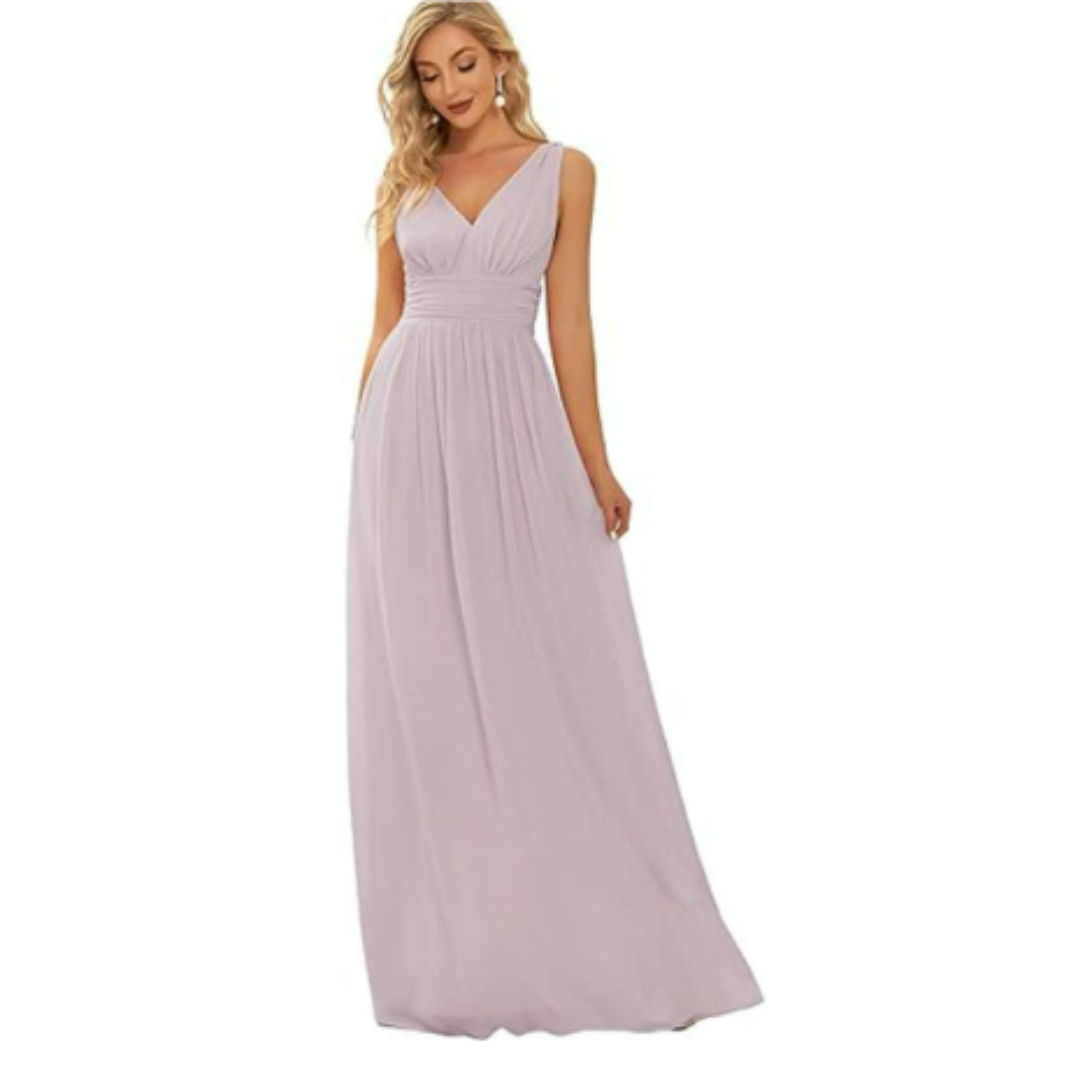 Damen Kleid Maxi | V-Ausschnitt und fließender Saumabschluss