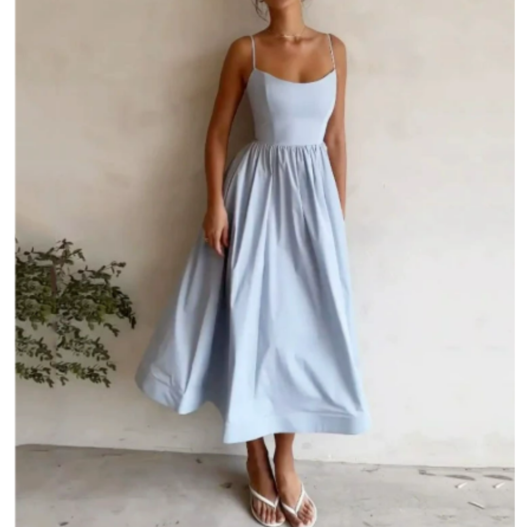 Damen Kleid Midi | A-Linien Schnitt und ärmellose Ausführung