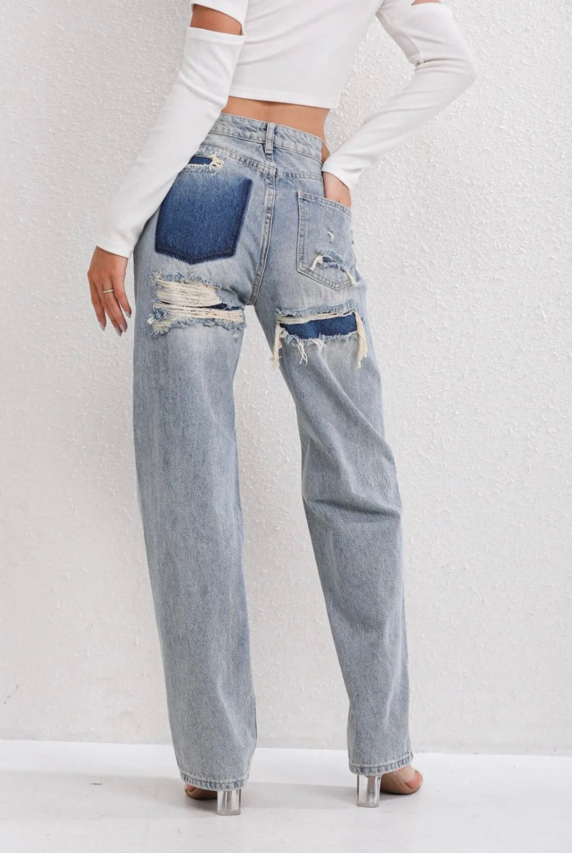 Damen Jeans | Ausführung mit strukturierten Oberflächenelementen