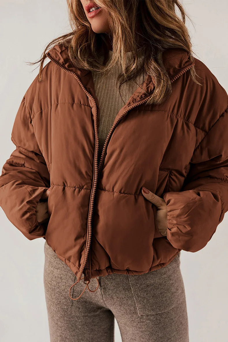 Damen Steppjacke | Reißverschluss und Eingrifftaschen